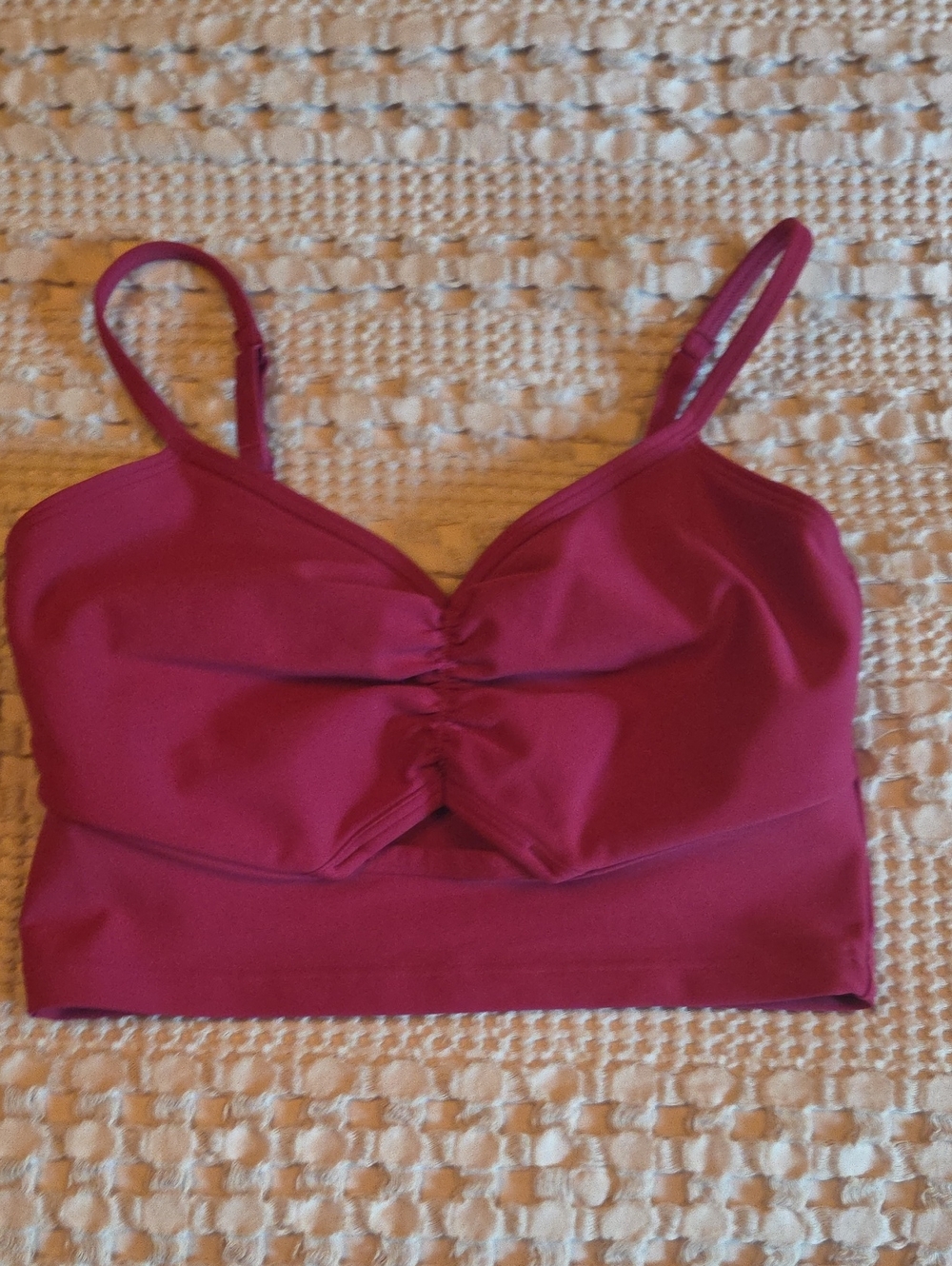 Ruching Front Bralette Camisole - Raspberry Small